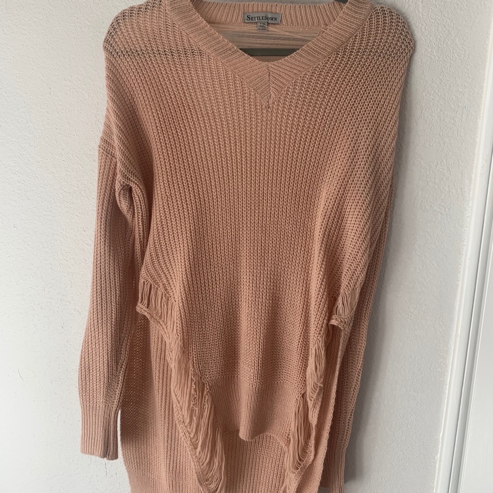 Pink High Low Sweater (SettleDown) Small/Medium